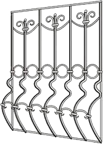 Эскиз 3010 - кованые решетки на окна